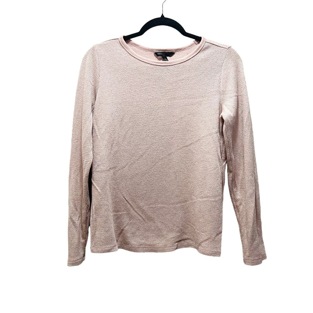 Banana Republic Pink Loose Knit Long Sleeve Lightweight Sweater Size Small